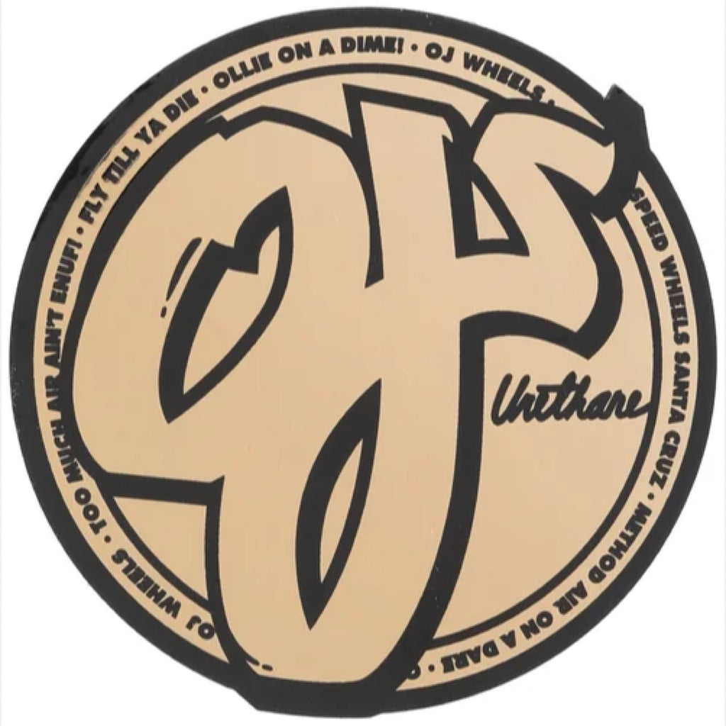 OJ Wheels - Classic Sticker - Gold Foil - Decimal.