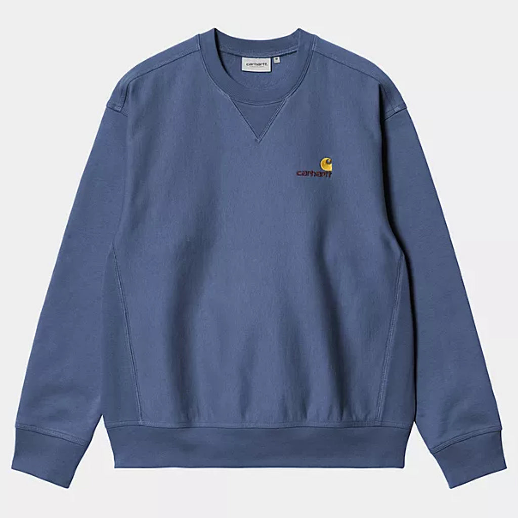 Carhartt WIP - American Script Sweat - Blue Iris - Decimal.