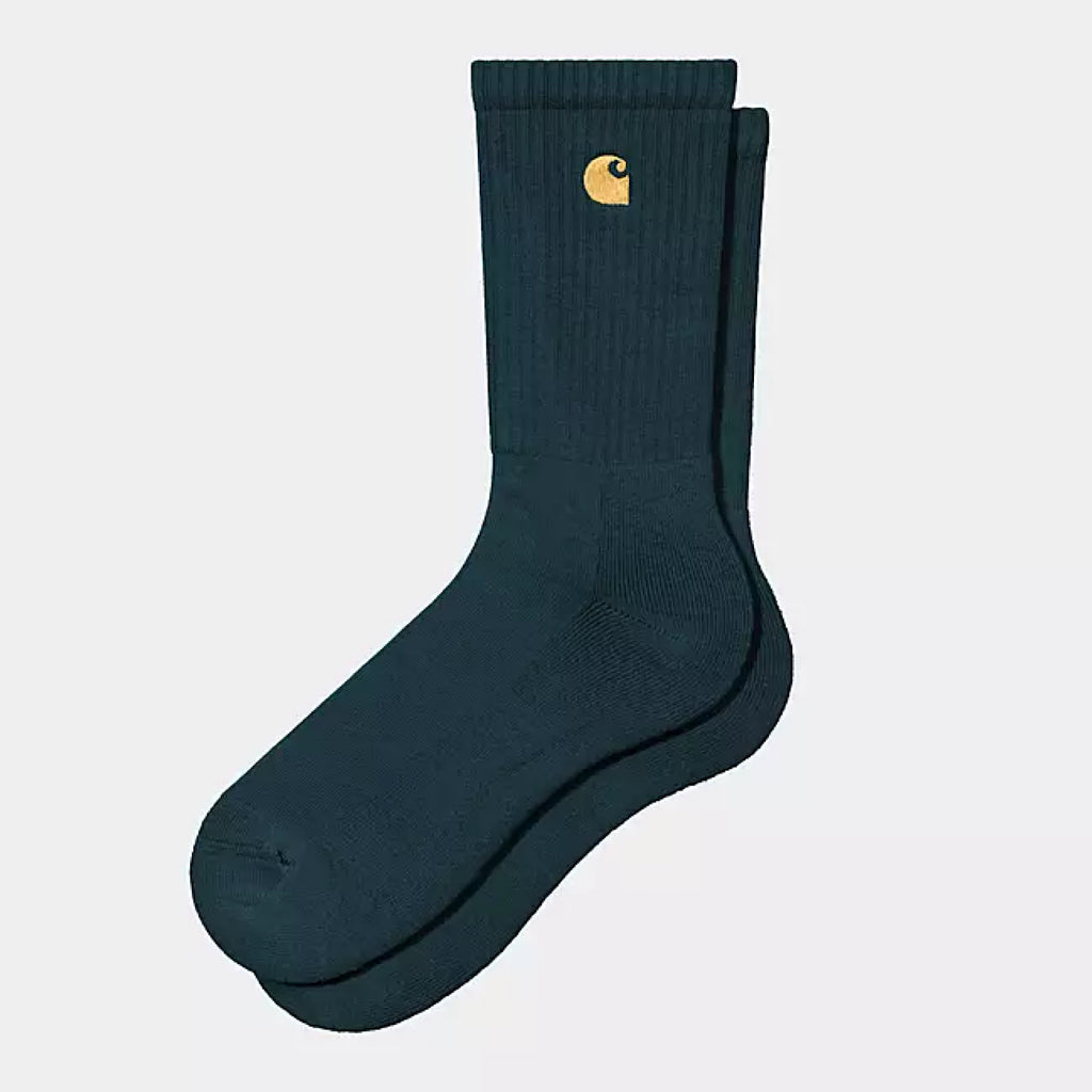 Carhartt WIP - Chase Socks - Duck Blue / Gold - Decimal.