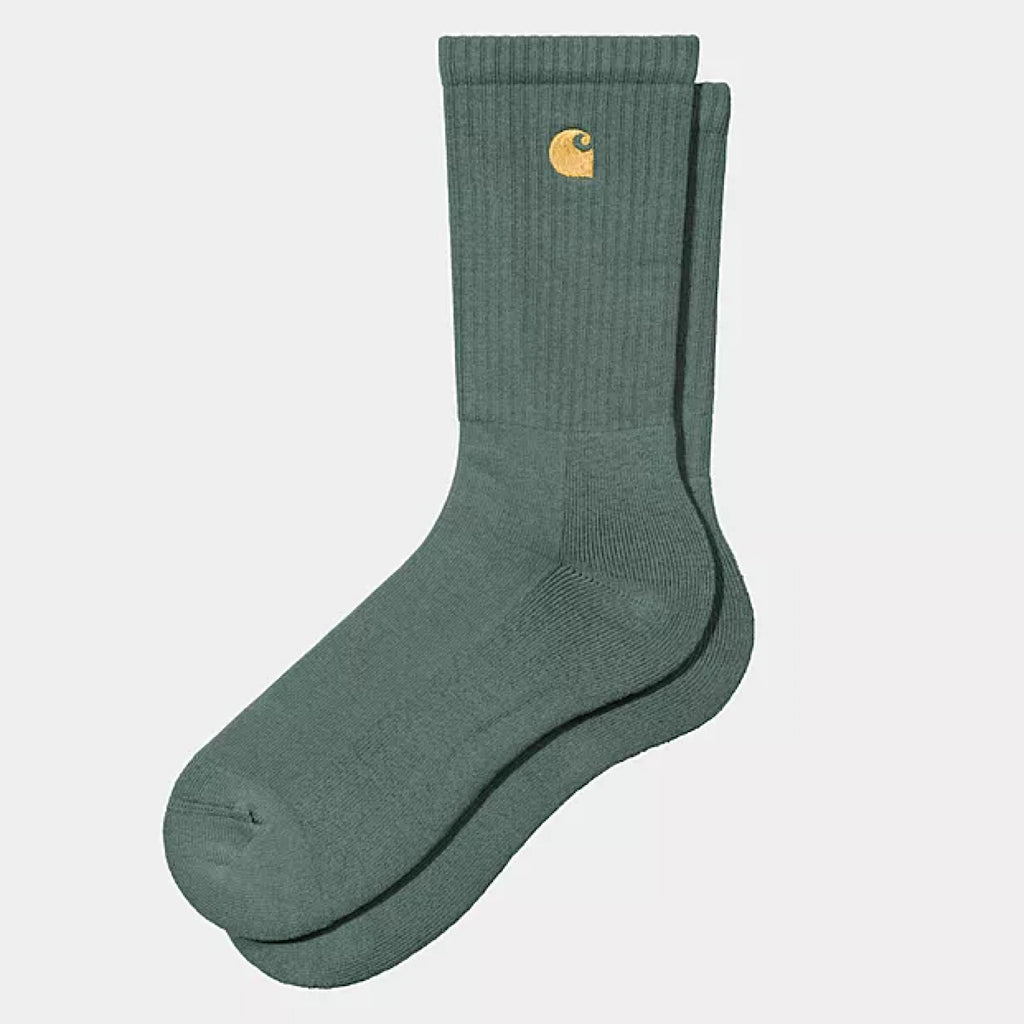 Carhartt WIP - Chase Socks - Silver Pine / Gold - Decimal.