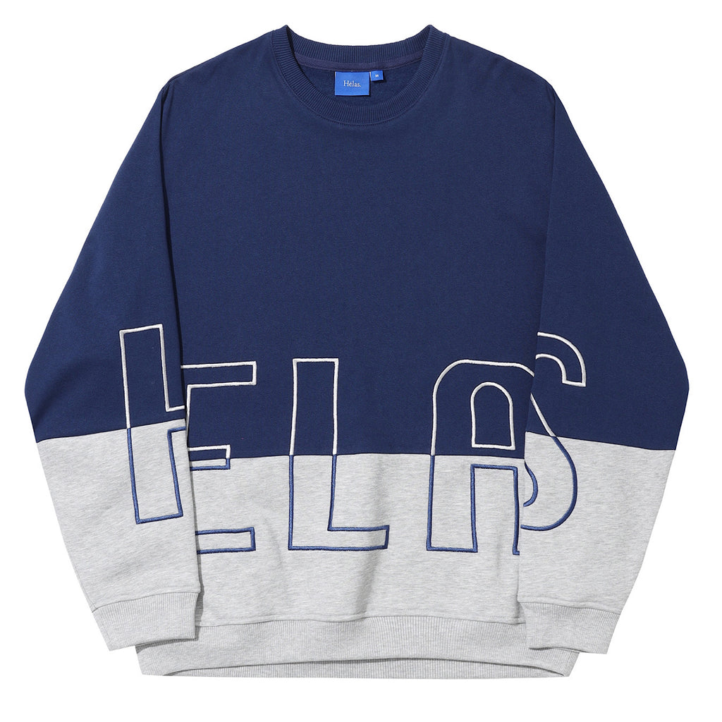 Hélas Caps - Negative Crewneck Heather - Grey / Navy - Decimal.