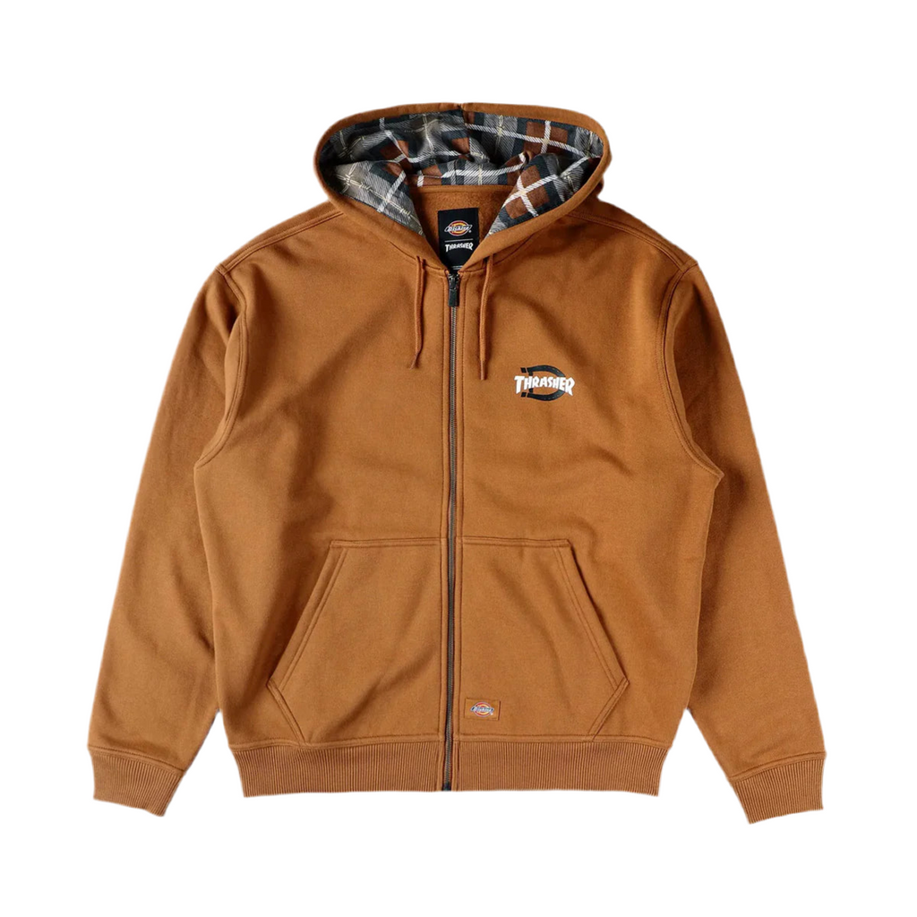 Dickies x Thrasher - Zippered Hoodie - Brown - Decimal.