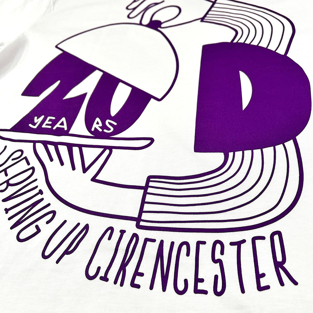 Decimal - Servin' T-Shirt - White / Shop Purple