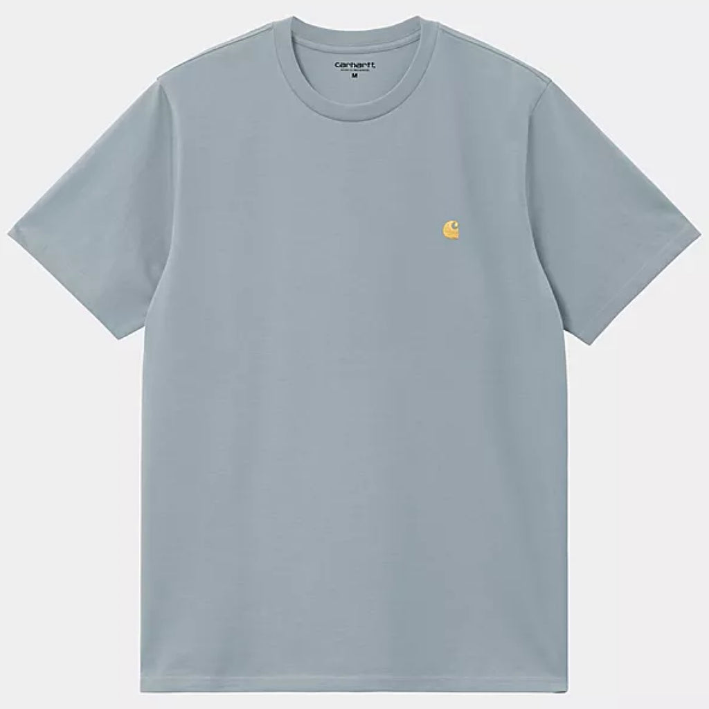 Carhartt WIP - Chase T-Shirt - Frosted Blue / Gold - Decimal.