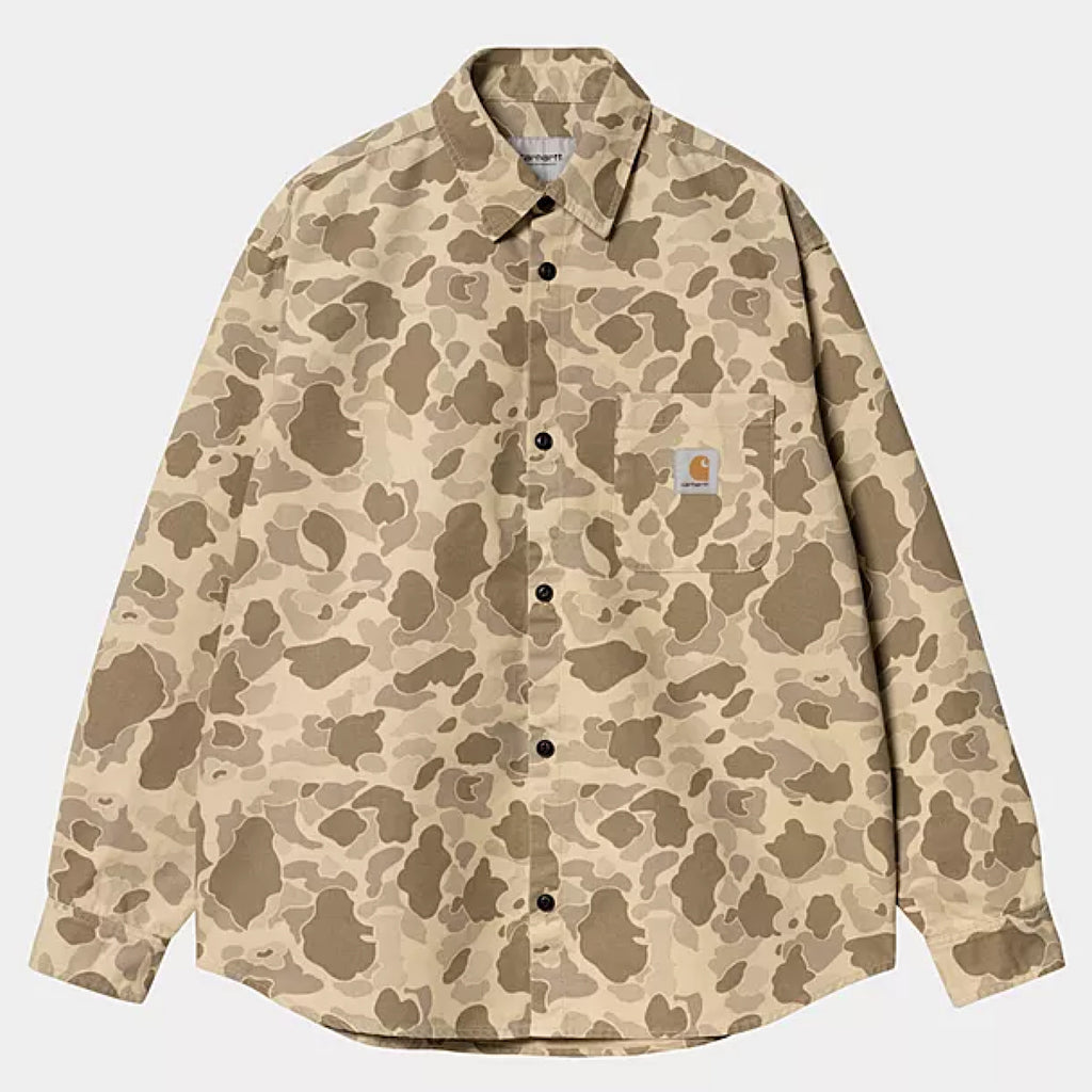 Carhartt WIP - L/S Duck Shirt - Camo Duck / Desert (Stone Wash) - Decimal.