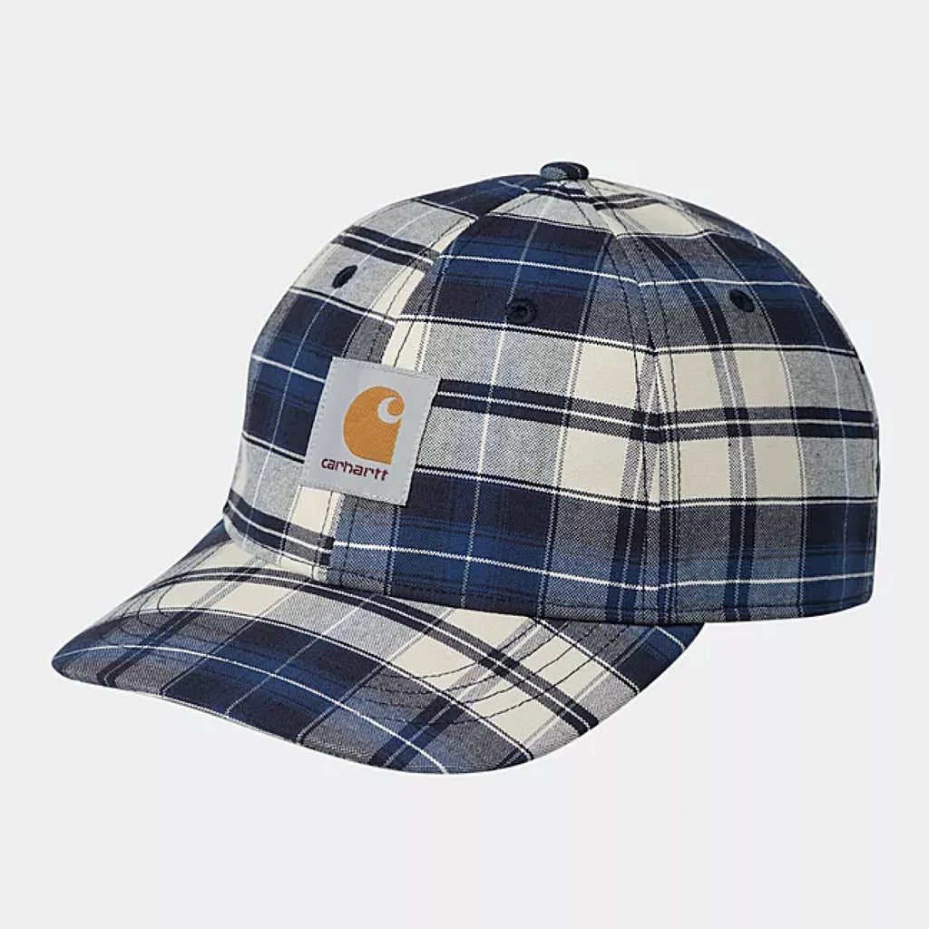 Carhartt WIP - Tarbell Cap - Tarbell Check, Dark Navy / White - Decimal.