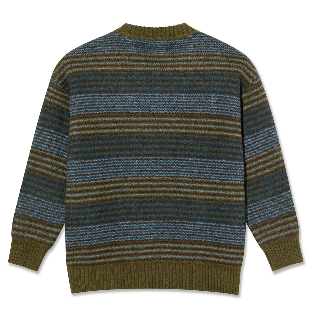 Polar Skate Co. - George Sweater - Blue / Green Stripe - Decimal.