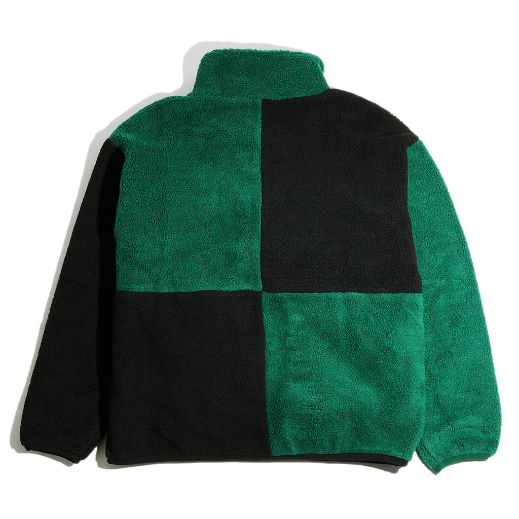 Skateboard Cafe - Check Full Zip Fleece - Forest Green / Black / Gold - Decimal.