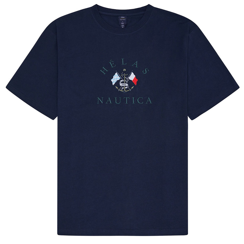 Hélas Caps -  Nautica x Helas Tee - Navy - Decimal.