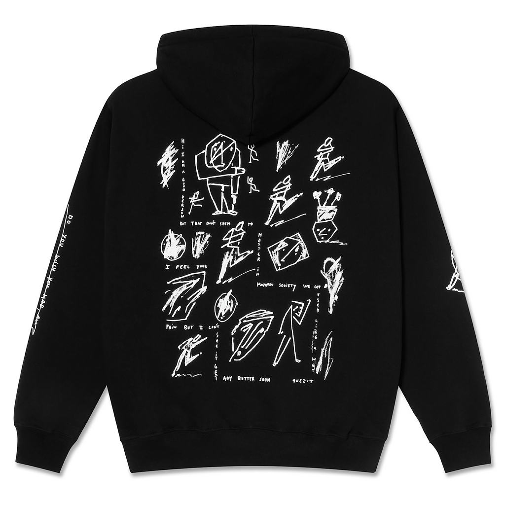 Polar Skate Co. - Sad at Times Dave Hoodie - Black - Decimal.