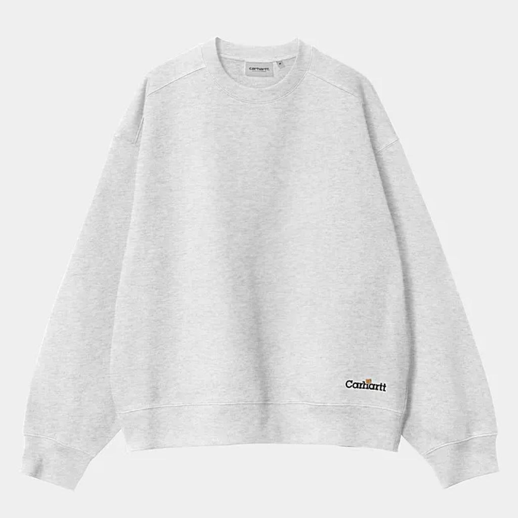 Carhartt WIP - Label Script Sweat - Ash Heather - Decimal.