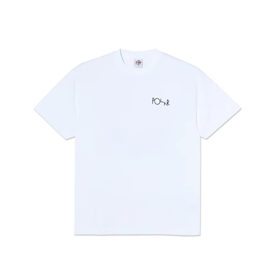 Polar Skate Co. - Fill Logo Happy Sad T-Shirt - White - Decimal.