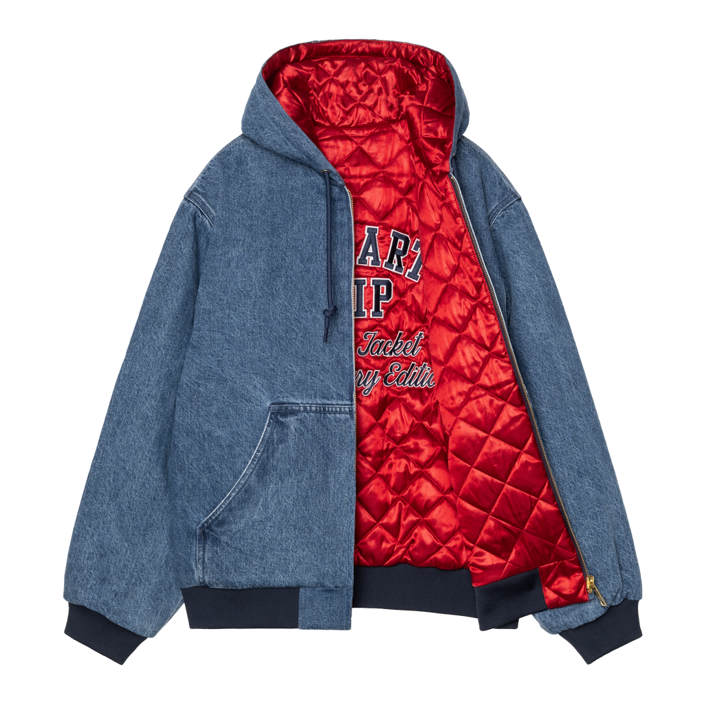 Carhartt WIP - 50 YEARS ANNIVERSARY OG ACTIVE JACKET CANVAS - BLUE / USA RED STONE BLEACHED - Decimal.