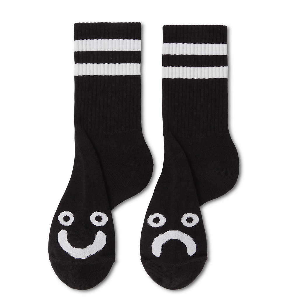 Polar Skate Co - Happy Sad Socks - Black - Decimal.