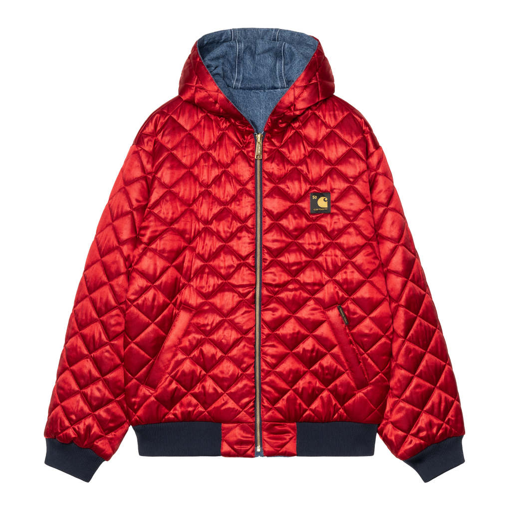 Carhartt WIP - 50 YEARS ANNIVERSARY OG ACTIVE JACKET CANVAS - BLUE / USA RED STONE BLEACHED - Decimal.