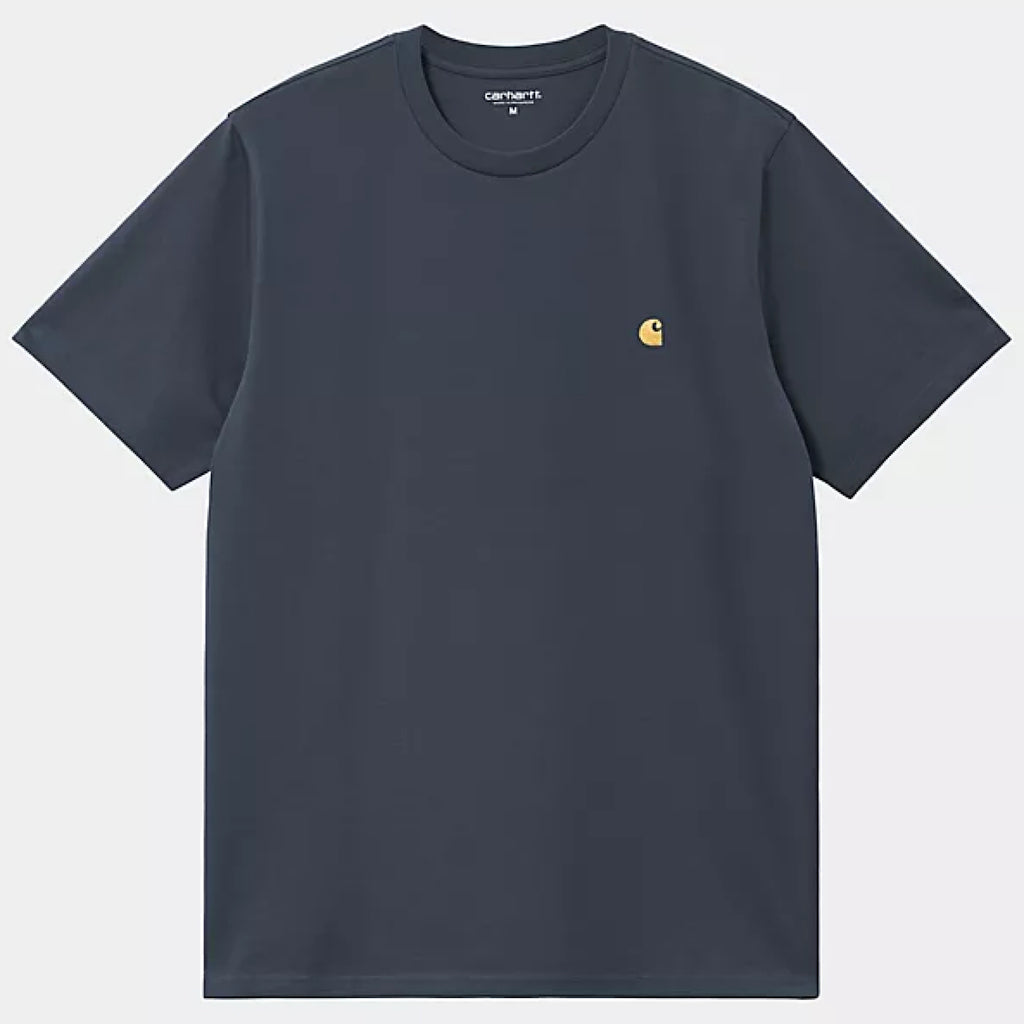 Carhartt WIP - Chase T-Shirt - Dusky Blue / Gold - Decimal.