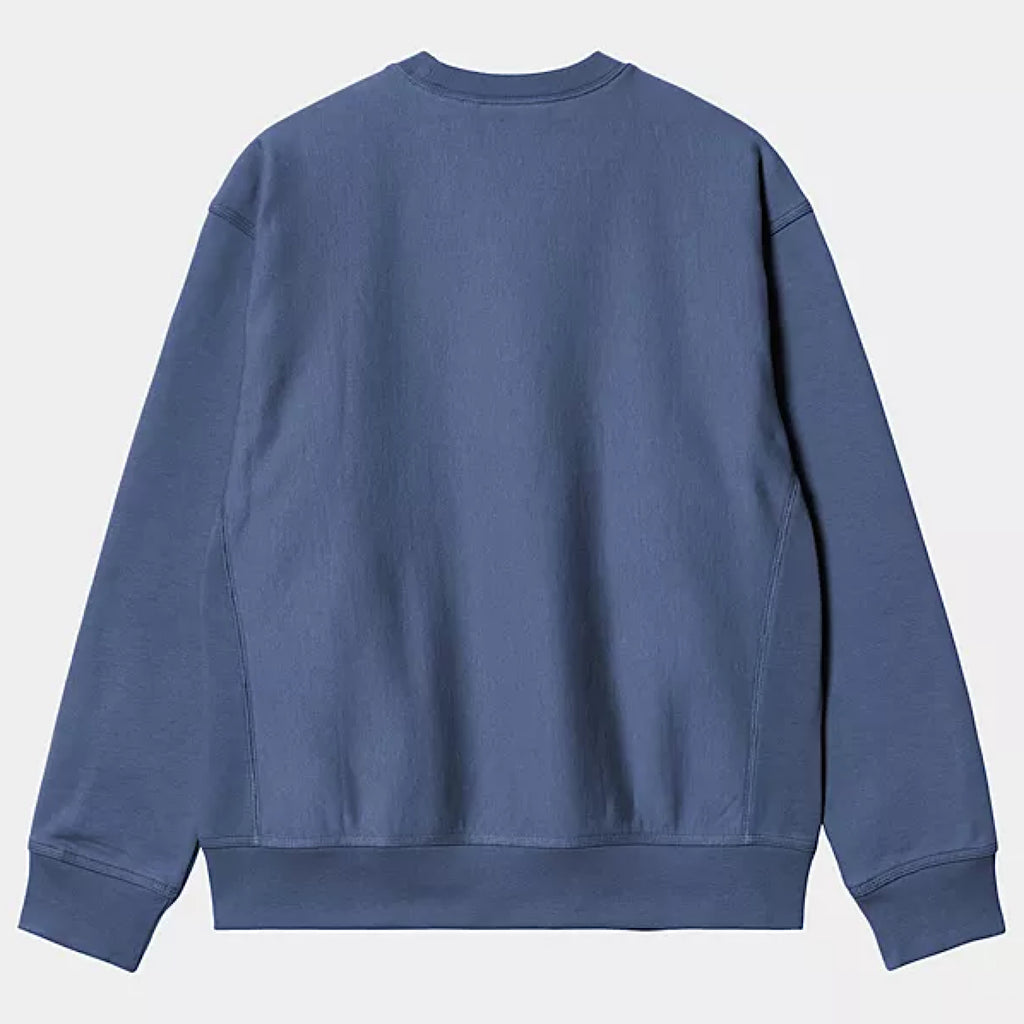 Carhartt WIP - American Script Sweat - Blue Iris - Decimal.