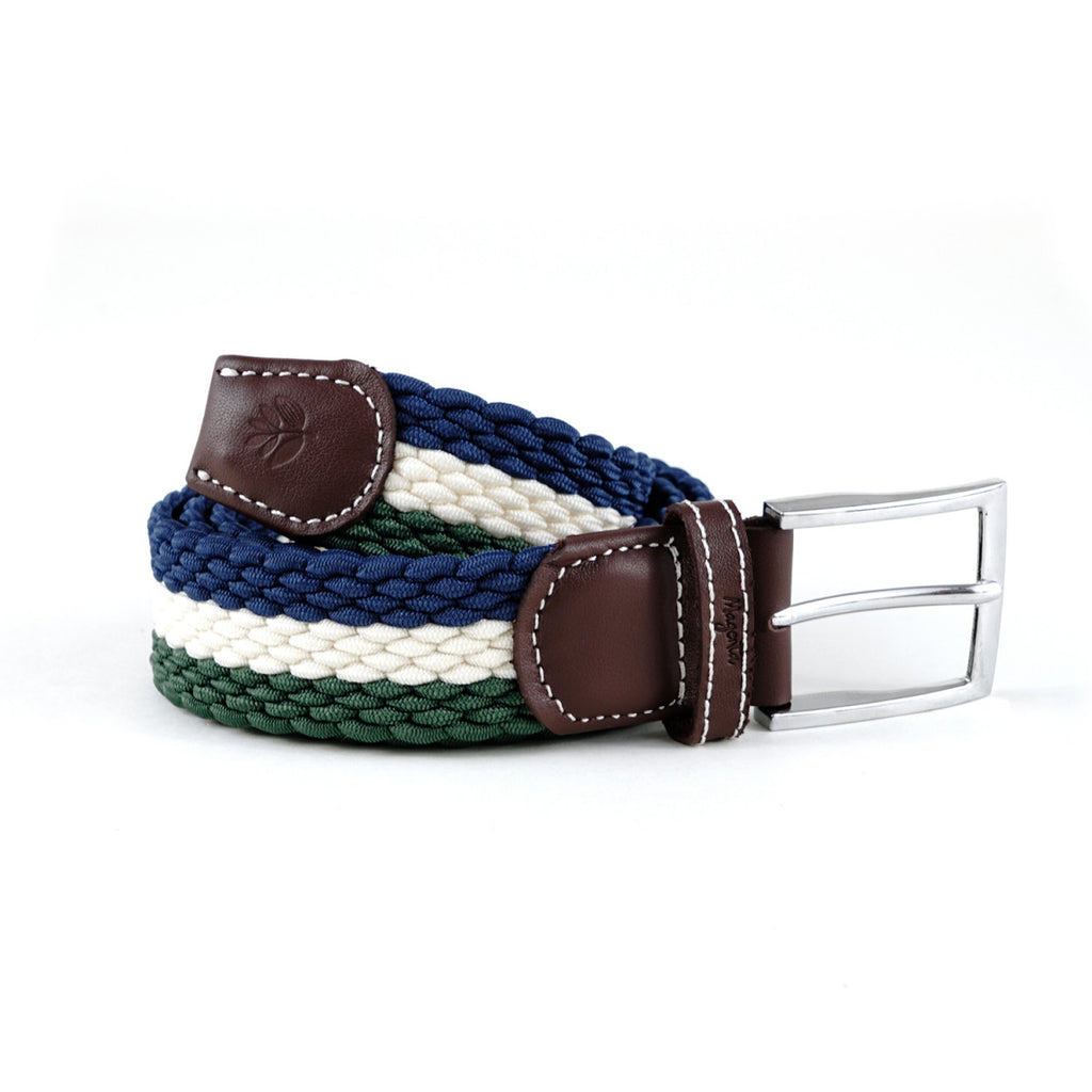Magenta - Tri Braided Belt - Blue