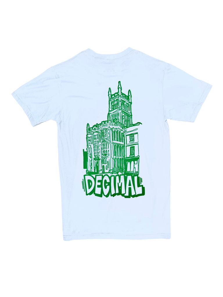 Decimal - 'Church' T-Shirt - White / Green - Decimal.