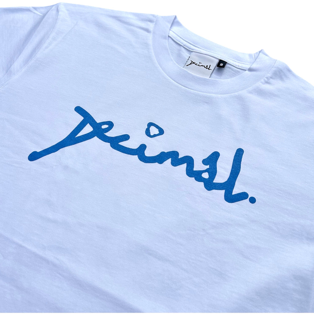 Decimal - 'Scrawl' T-shirt - White/Blue - Decimal.