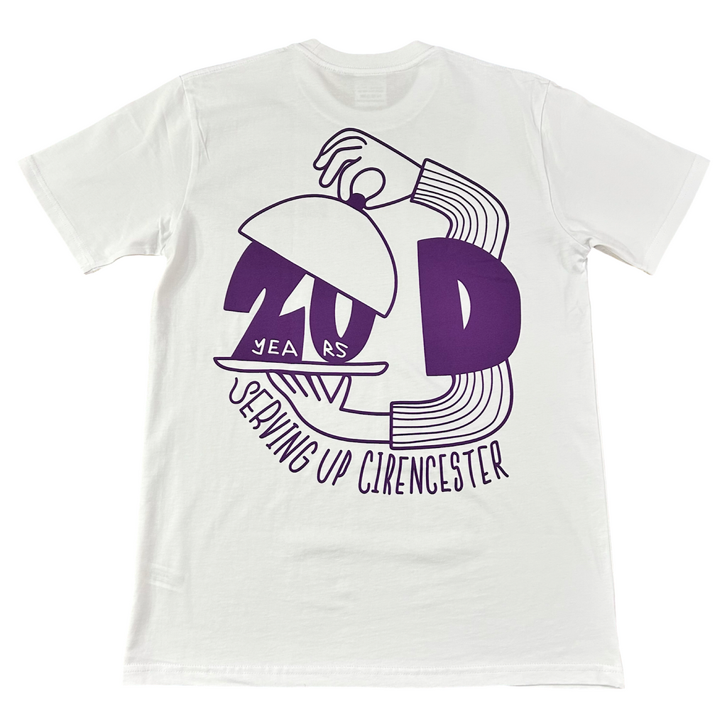 Decimal - Servin' T-Shirt - White / Shop Purple