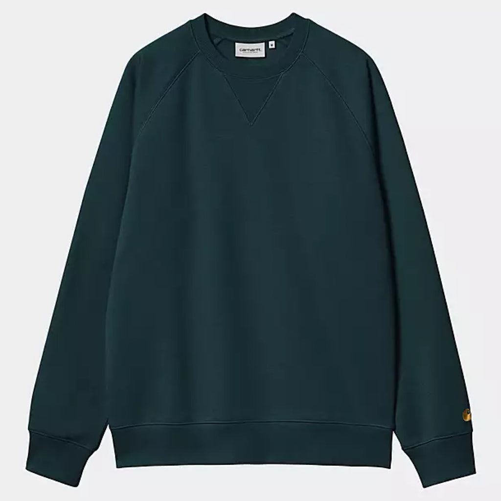 Carhartt WIP - Chase Sweat - Duck Blue / Gold - Decimal.