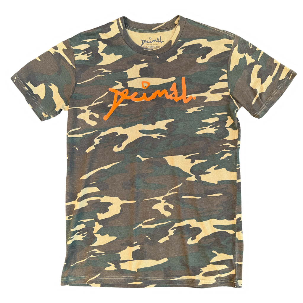 Decimal - Scrawl T-shirt - Camo / Saftey Orange - Decimal.