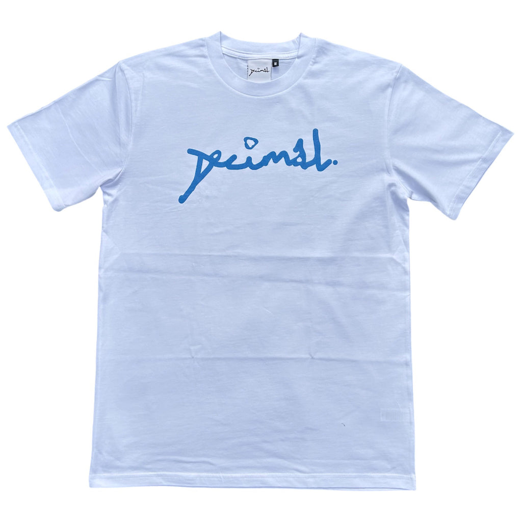 Decimal - 'Scrawl' T-shirt - White/Blue - Decimal.