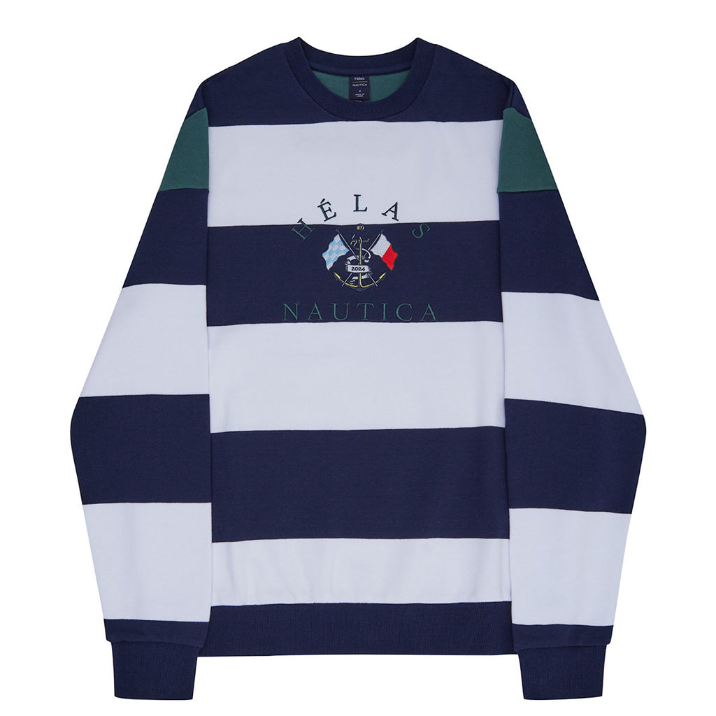 Hélas Caps -  Nautica x Helas Crewneck - Navy / White - Decimal.