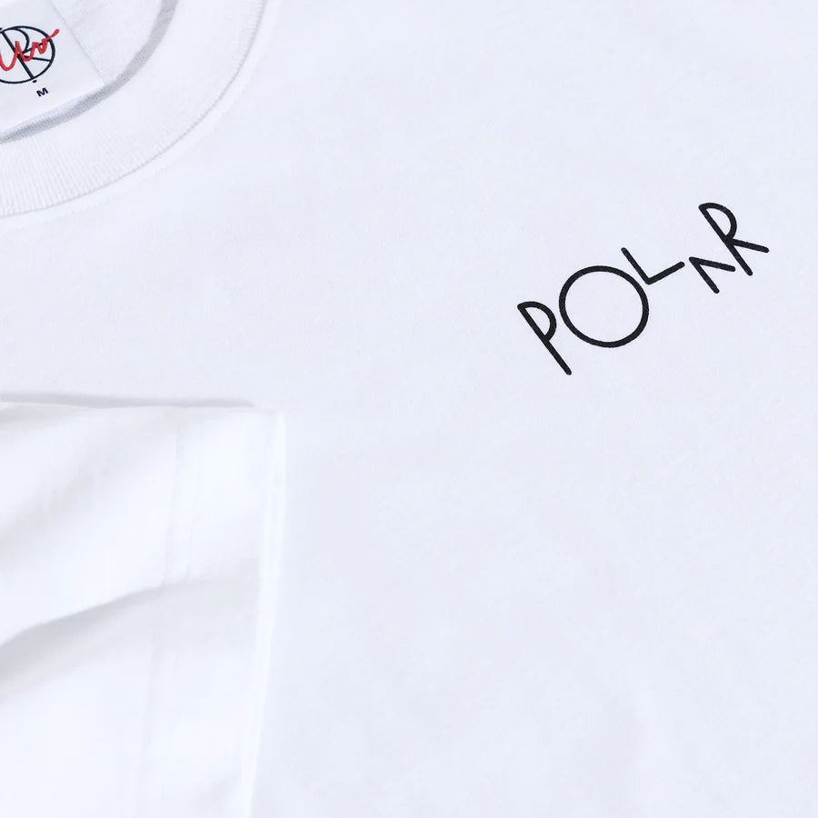 Polar Skate Co. - Fill Logo Happy Sad T-Shirt - White - Decimal.