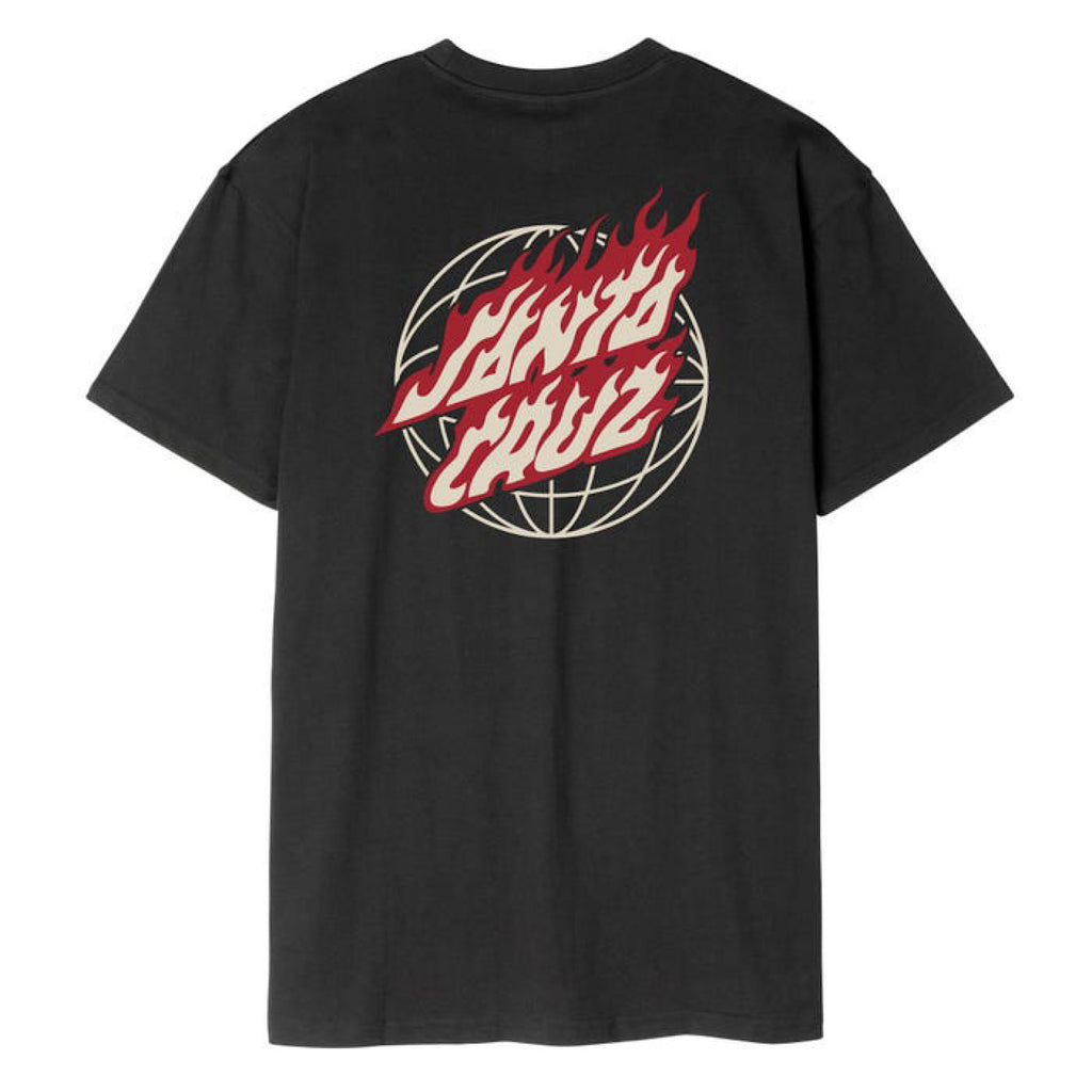 Santa Cruz - Global Flame Dot T-shirt - Black - Decimal.