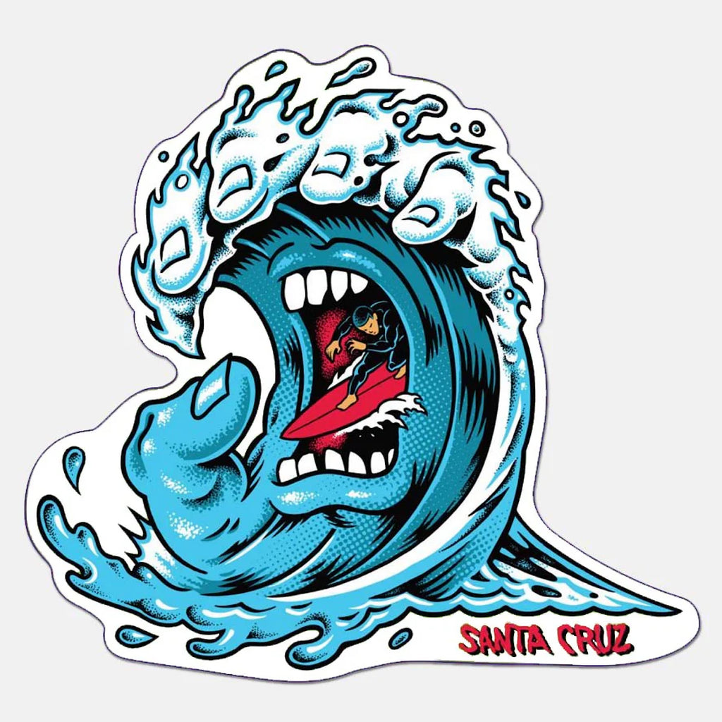 Santa Cruz - Screaming Wave Sticker - Various Sizes - Decimal.