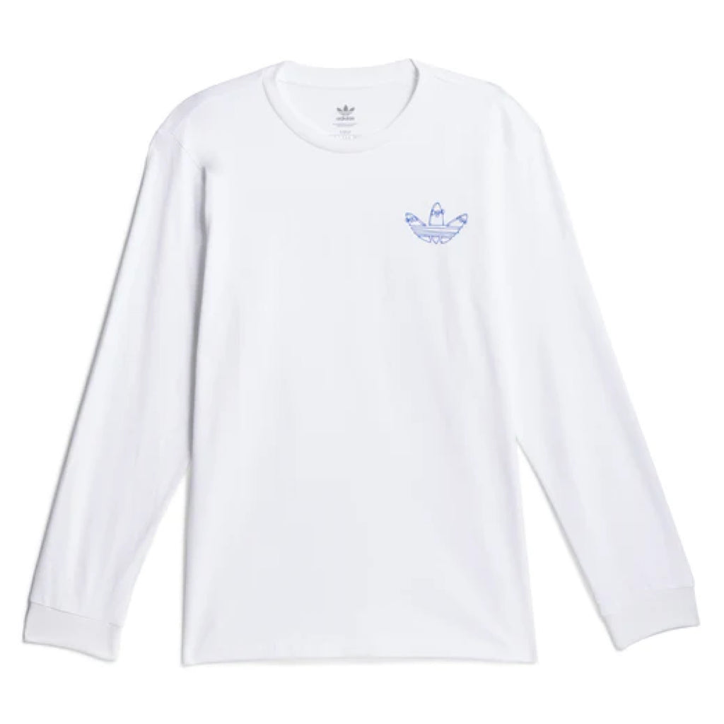 Adidas - Jones L/S T-Shirt - White/Royal Blue - Decimal.