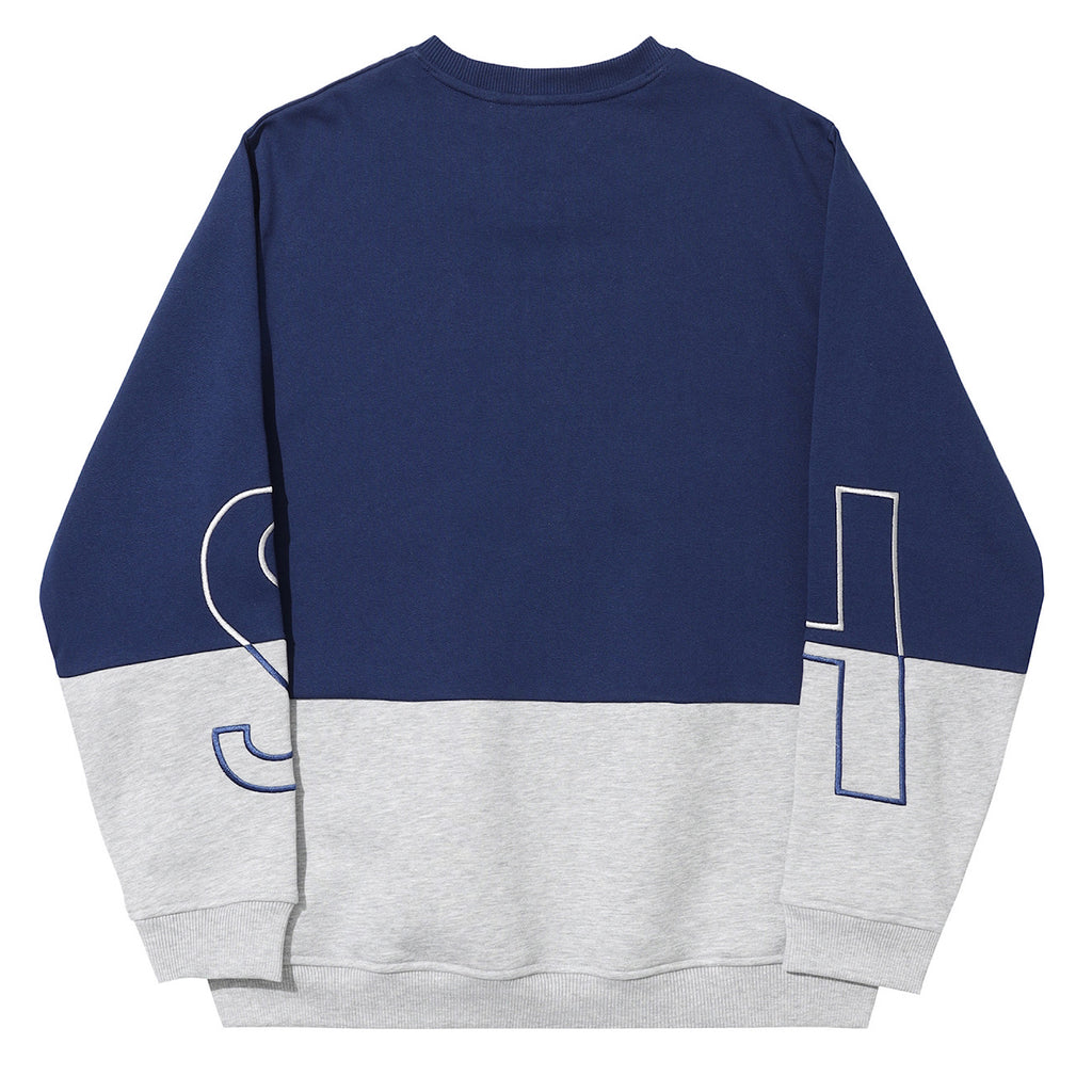 Hélas Caps - Negative Crewneck Heather - Grey / Navy - Decimal.