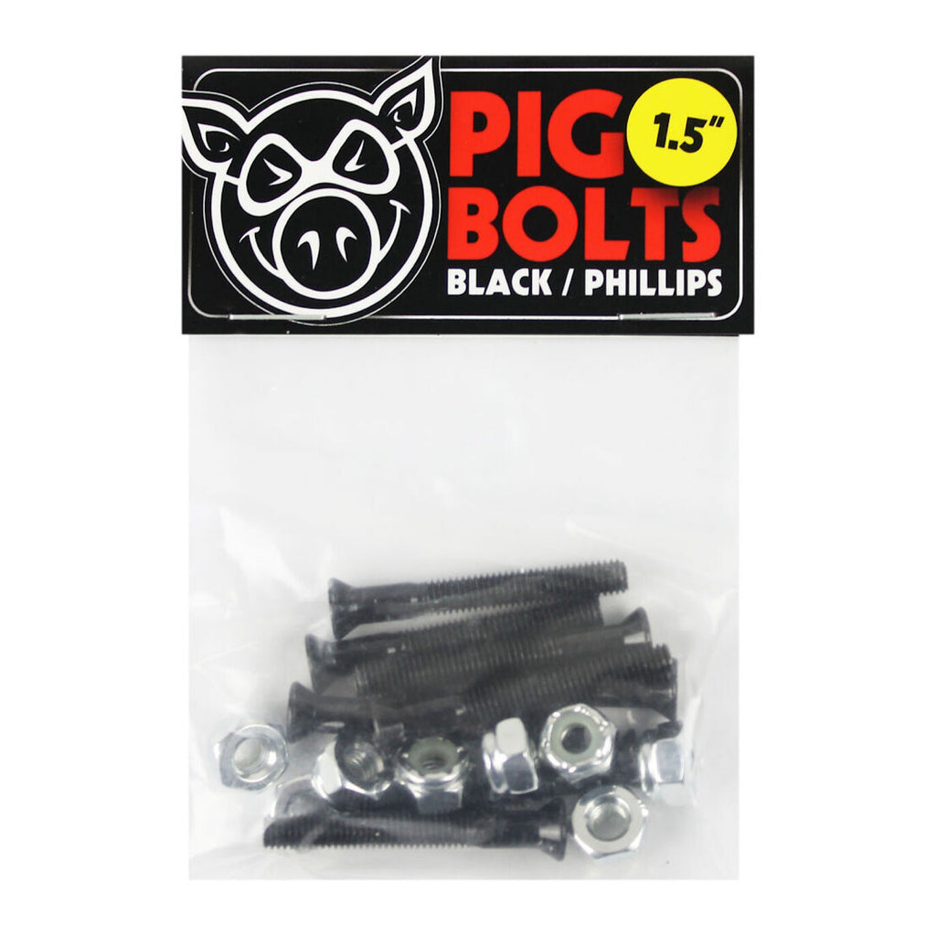 Pig Wheels - 1.5'' Truck Bolts - Black / Phillips - Decimal.