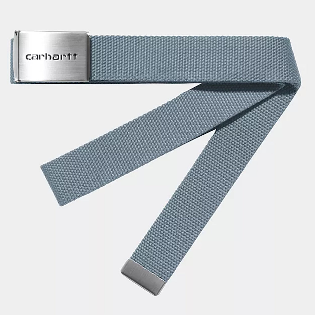 Carhartt WIP - Clip Belt Chrome - Frosted Blue - Decimal.