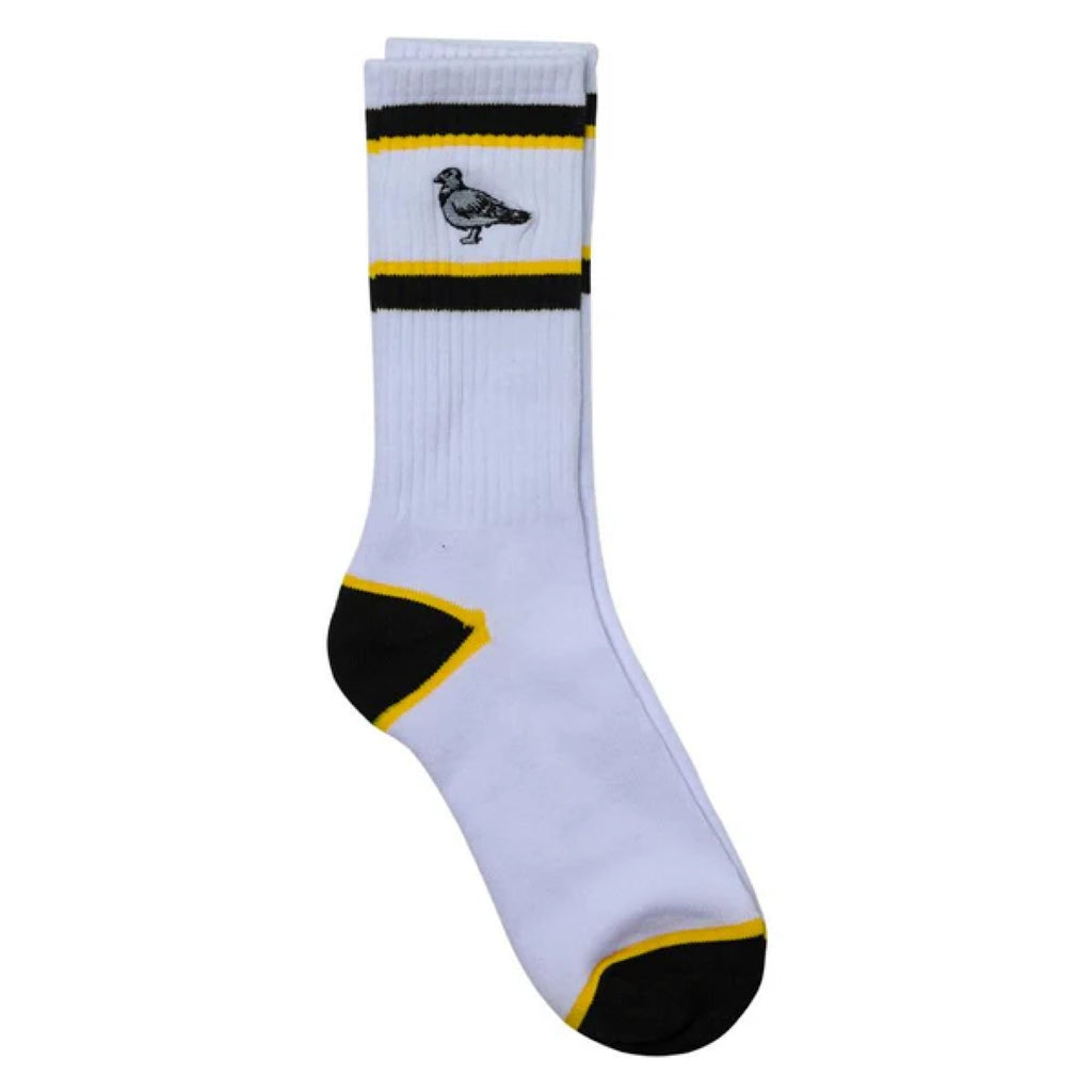 Anti Hero - Sock Basic Pigeon Embroidered - White / Black / Yellow - Decimal.