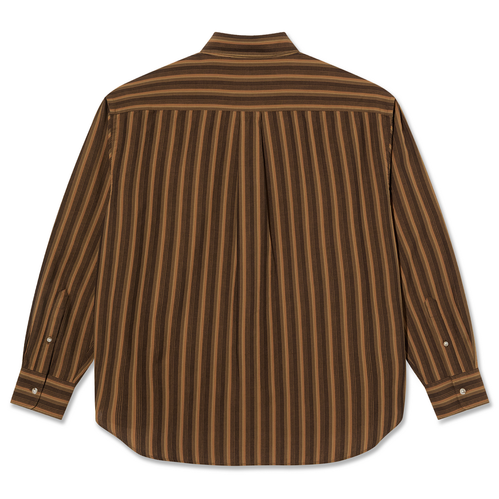 Polar Skate Co. - Ben L/S Shirt - Brown Stripes - Decimal.