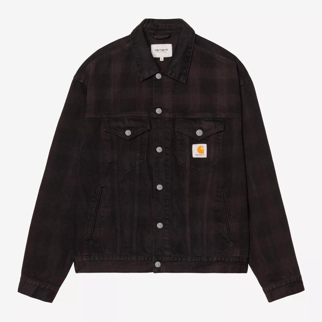 Carhartt WIP - Everson Trucker Jacket - Everson Print, Black / Palisander, Garment dyed - Decimal.