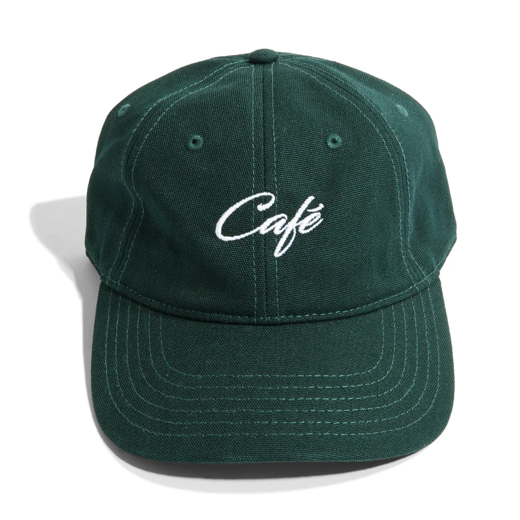 Skate Cafe - Script Logo 6 Panel - Pine Green - Decimal.