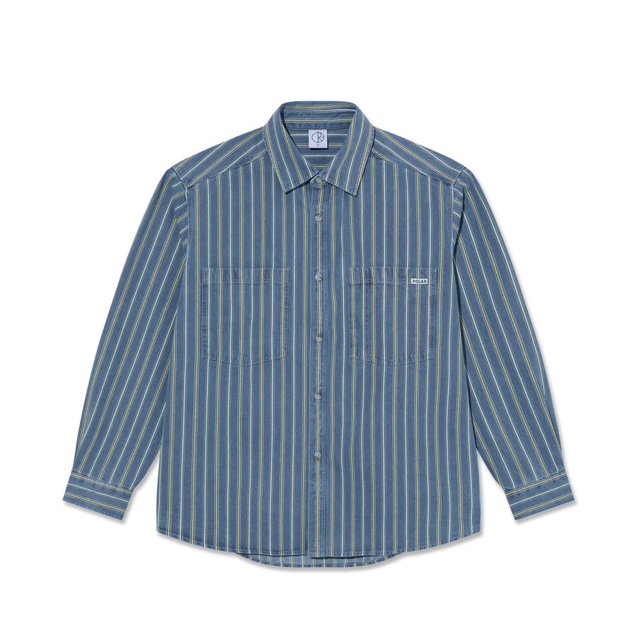 Polar Skate Co. - Mike Shirt Denim - Blue / Yellow - Decimal.