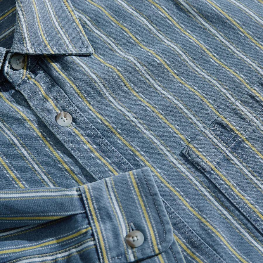 Polar Skate Co. - Mike Shirt Denim - Blue / Yellow - Decimal.