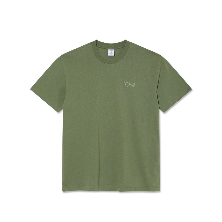 Polar Skate Co. - Contrast Stroke Logo Tee - Moss Green - Decimal.