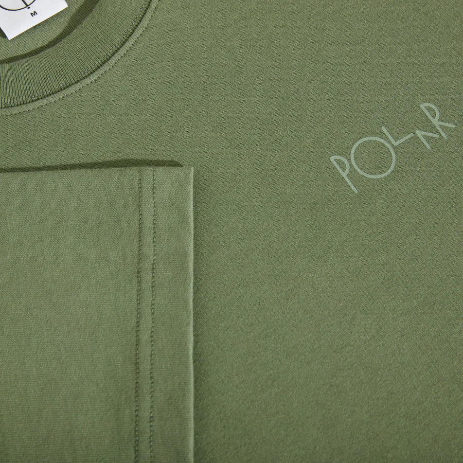 Polar Skate Co. - Contrast Stroke Logo Tee - Moss Green - Decimal.