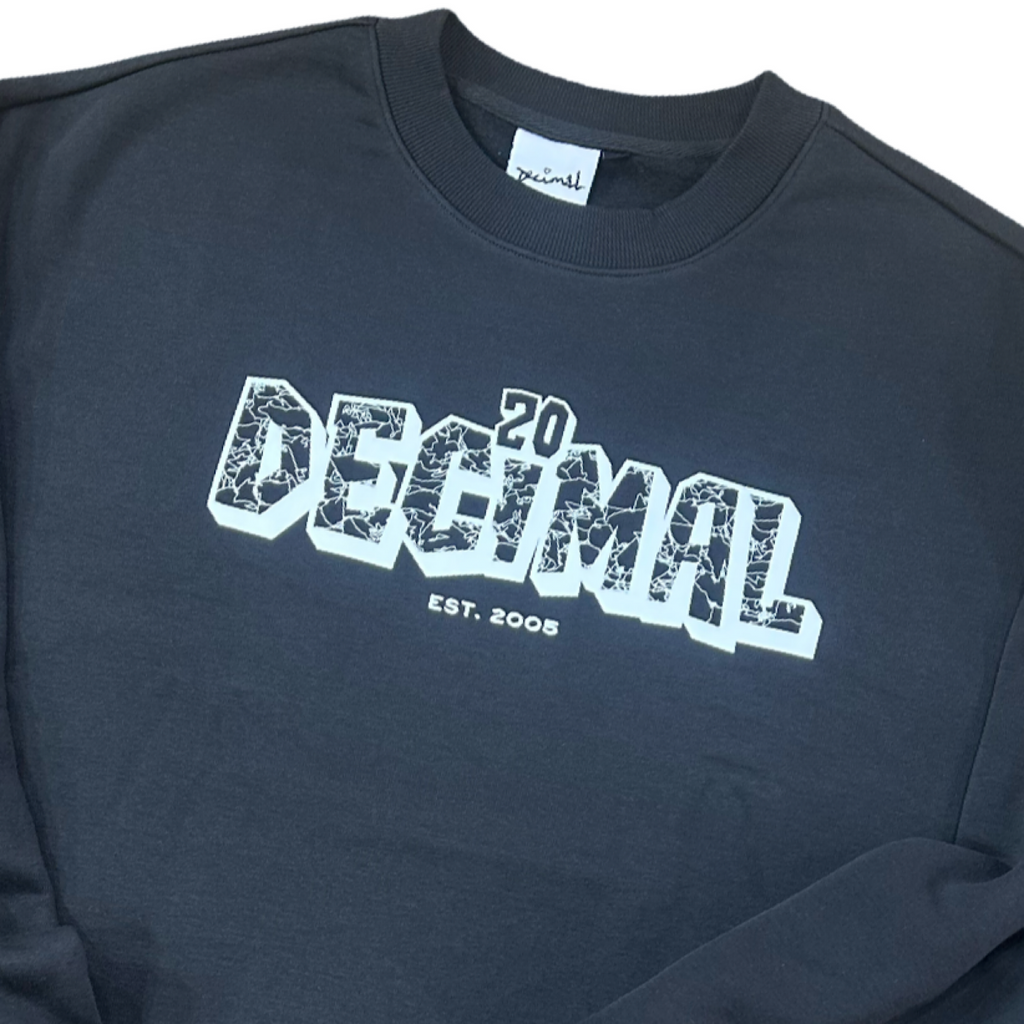 Decimal - 'Made in Stone' Crew - DarkGrey / White