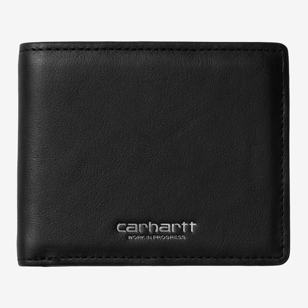 Carhartt WIP - Vegas Billfold Wallet - Black Leather / Silver - Decimal.