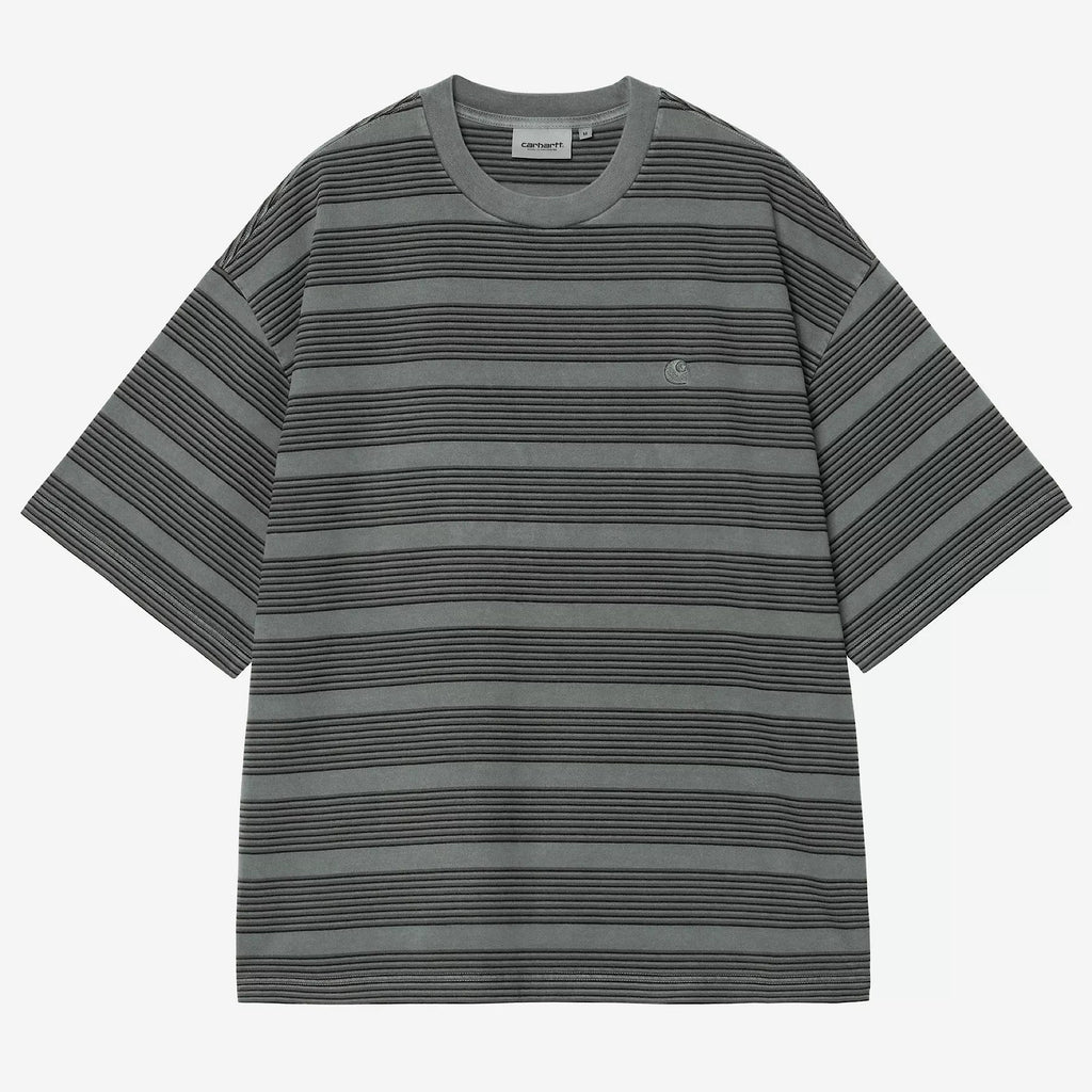 Carhartt WIP - Hanson T-Shirt - Hanson Stripe, Kale Green (Garment Dyed) - Decimal.