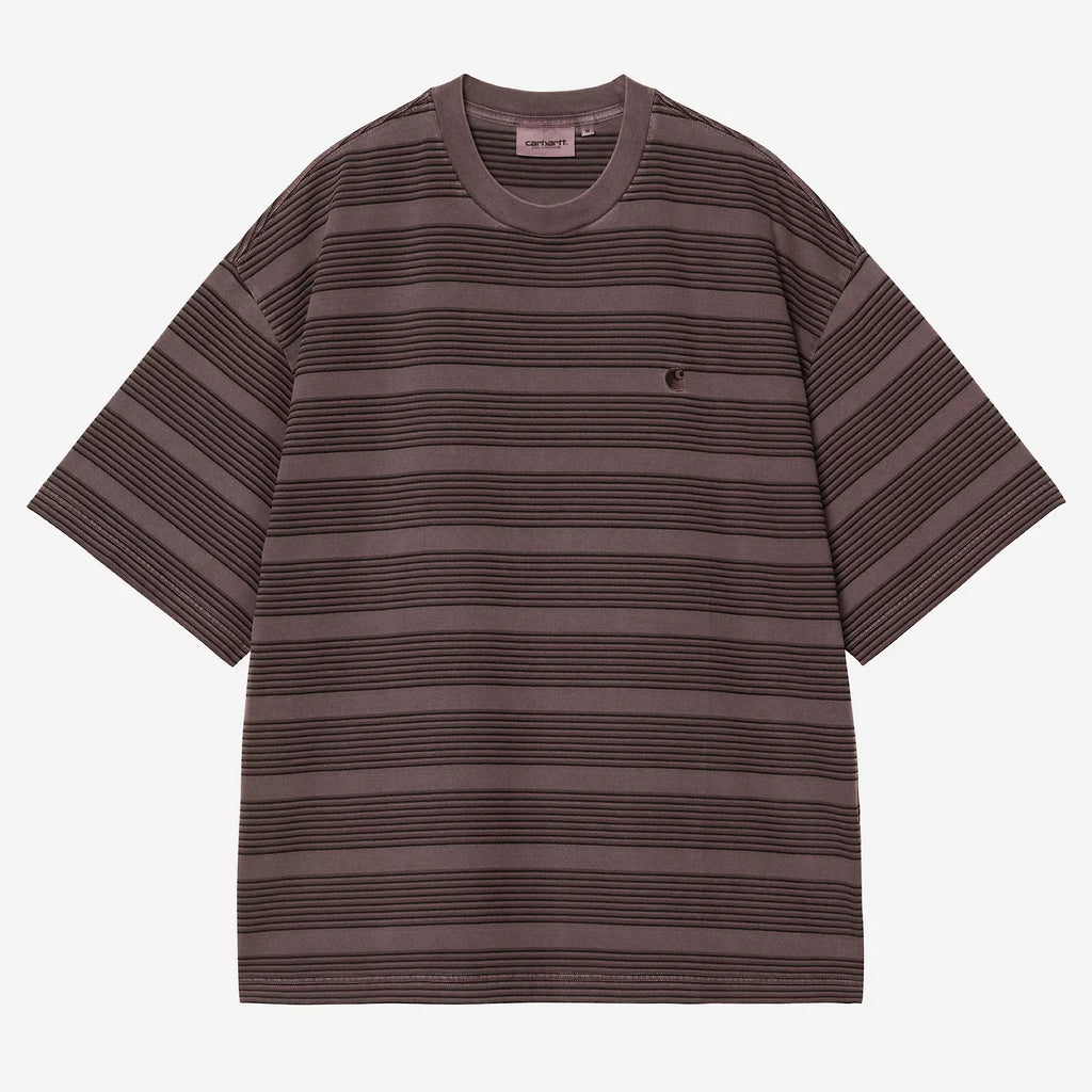 Carhartt WIP - Hanson T-Shirt - Hanson Stripe, Palisander (Garment Dyed) - Decimal.