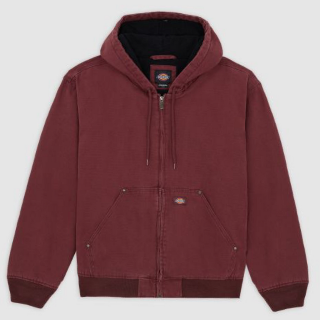 Dickies - Hilham hooded canvas jacket - Burgundy - Decimal.