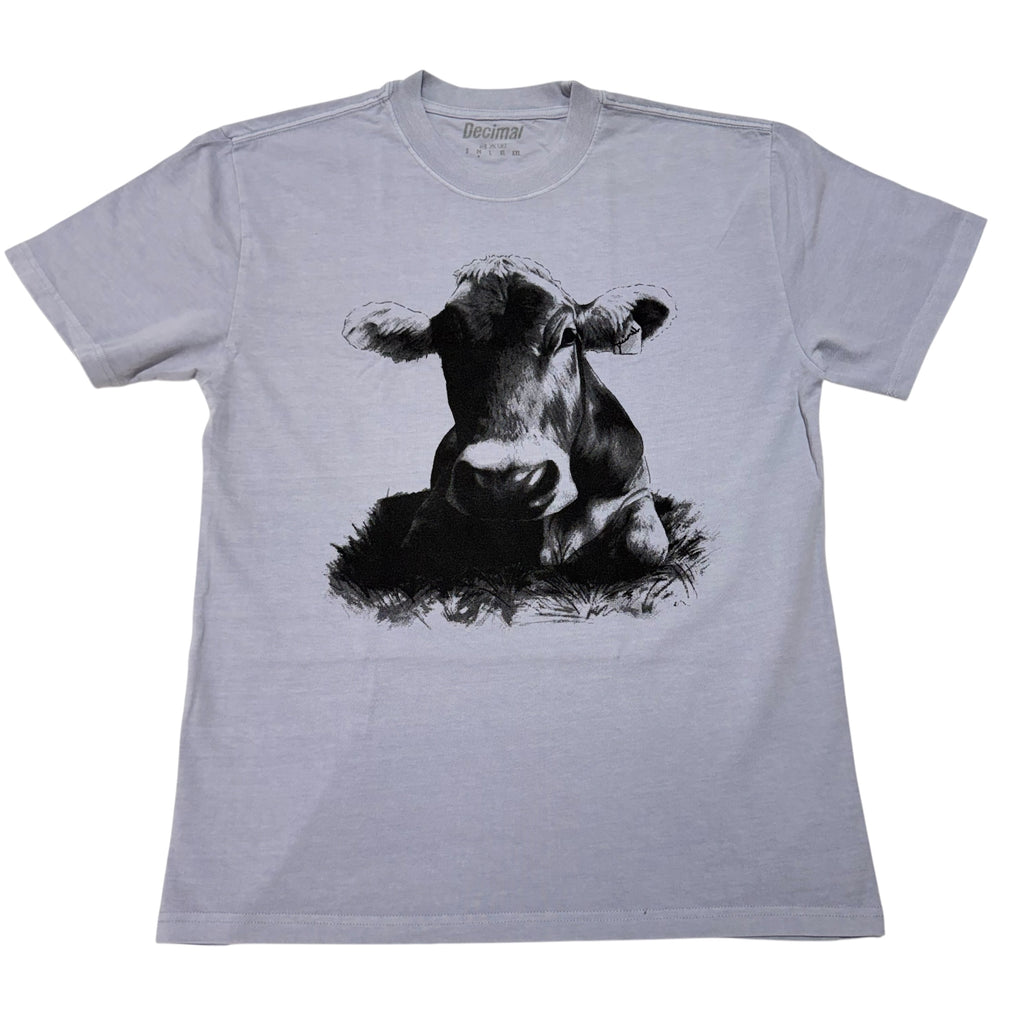 Decimal - 'Cow' T-Shirt - Faded Powder / Black